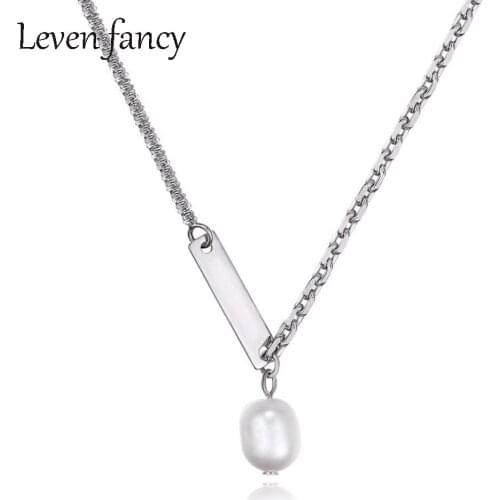 White Nature Freshwater Pearl Pendant Choker for Women Girls 925 Sterling Silver Dainty Collar Chain Necklaces Fashion Jewelry