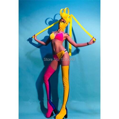 Dance Costume Jazz Clothing Performance Stage Dress Suit Sexy Personality Female DJ Outfit Singer Clothes Nightclub