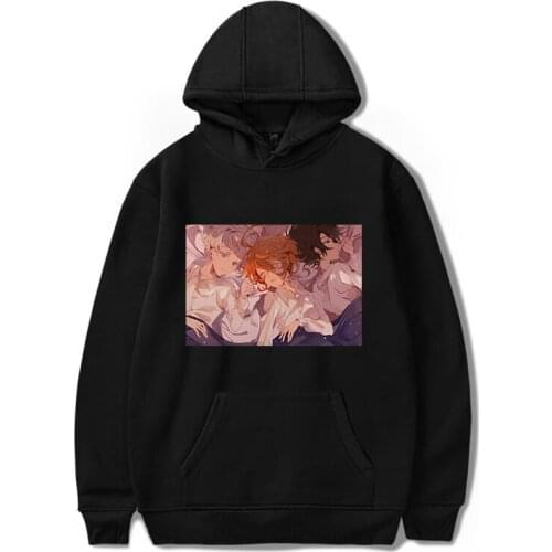 Anime Winter Warm Promised Neverland Hoodie Unisex leisure Fashion Print Long Sleeve Student Hooded Pullovers Loose Sweatshirts