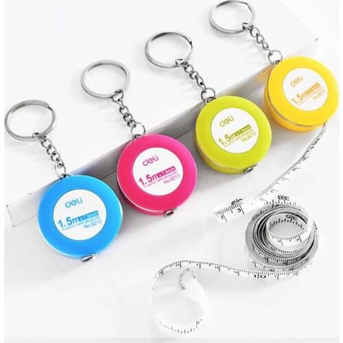 1pc resultswa Hot Portable Retractable Ruler Centimeter/Inch Plastic Key Chain Tape Measures tailor student ruler 150cm