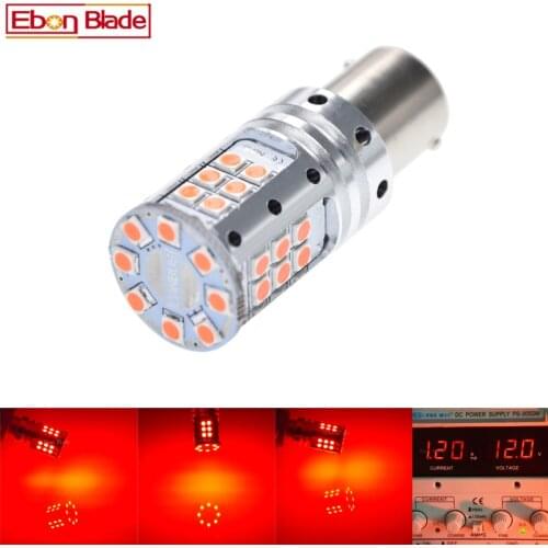 2Pcs No Resistor Need 1157 BAZ15D 7225 P21/4W Canbus LED Bulbs 3030 SMD RED Car Backup Brake Stop Parking Light Auto Tail Lamp