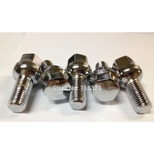 20pc Extended Lug Bolts 14x1.5 28mm Shank 14mm x 1.5 Conical ball Seat 55mm Overall 17mm Hex