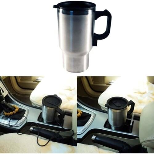 450ML Car Electric Heating Cup Auto Adjustable Temperature Auto Boiling Kettle Travel Flask Thermos Stainless Steel Heating Mug
