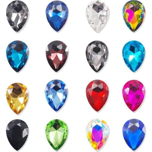 4x6mm 13x18mm 20x30mm Waterdrop Teardrop Top Quality Color Crystal Glass Rhinestone Accessories DIY Garment Dress