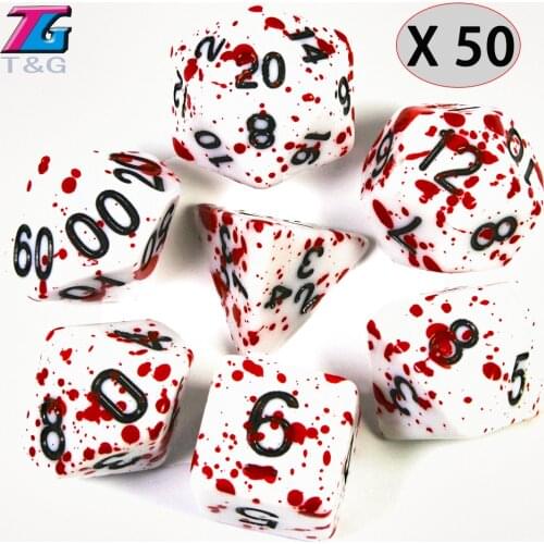 50 sets=350 Dice Polyhedral Dice TRPG DND Games D4 D6 D8 D10 D12 D20 Multi Sides for Board Game