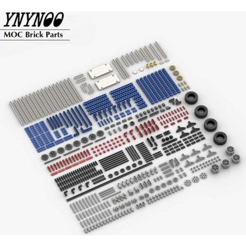 550Pcs+ High-Tech Bulk Pin Shock Absorber Gears Rack Axle Conectors Truck Tyres Wheels Compatible with Technical Cars Toys