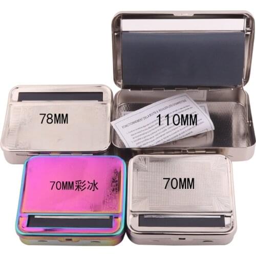 70/78/110mm Metal Automatic Cigarette Rolling Papers Tobacco Smoking Smoke Roller Cigarette Maker with gift box