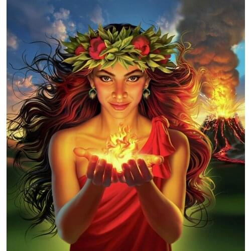 JMINE Div 5D Goddess fire Mountain Full Diamond Painting cross stitch kits art High Quality Portrait 3D paint by diamonds