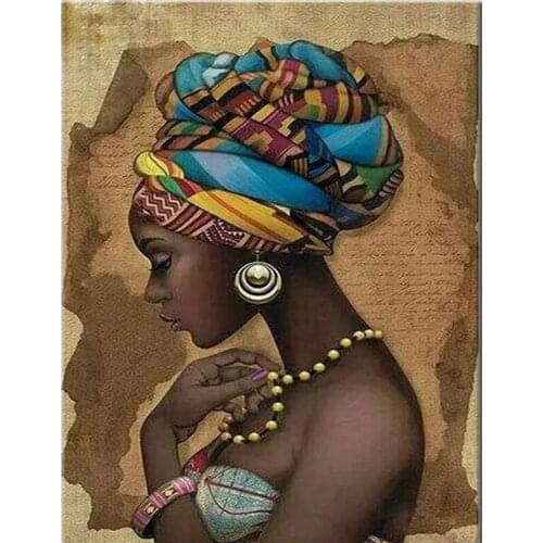 Diamond Embroidery African woman beauty DIY 5D Diamond Painting 3d Cross Stitch kits Needlework Full Rhinestones Home Decor C15