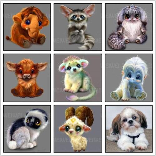 Cartoon Animals Diamond Painting for Adults Cross Stitch 5D Full Drill Diamond Embroidery for Home Decor Handicrafts Family Gift
