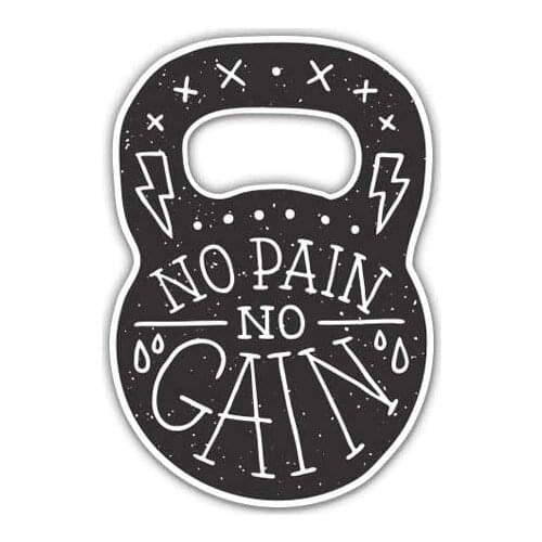 No Pain No Gain - 5" Vinyl Sticker - For Car Laptop I-Pad - Waterproof Decal
