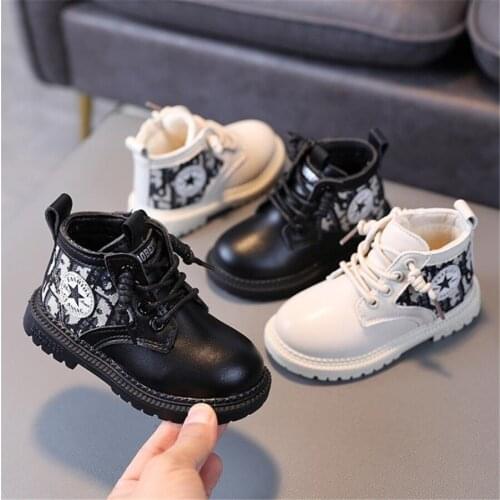Disney childrens Martin boots and velvet children warm cotton shoes in winter fashion new boy tide female short boots