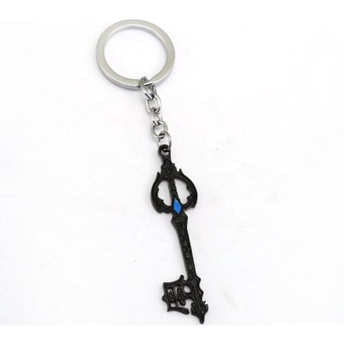 Game Kingdom Hearts Keychain Sora Black Keyblade Key Ring Holder Metal Fashion Car Chaveiro Key Chain Pendant Jewelry