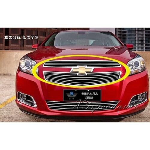 For Chevrolet Malibu 2012 2013 2014 Racing Front UP Grill Grille Cover Trim Malibu-001 High Quality New Aluminum Alloy