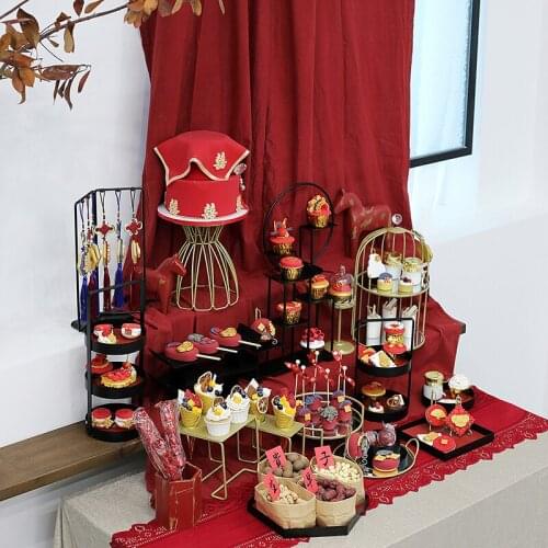 Home Party Baking Tools for Cakes Cupcake Food Dessert Tableware Plates Macaron Donuts Display Tray for Wedding Party Decoration