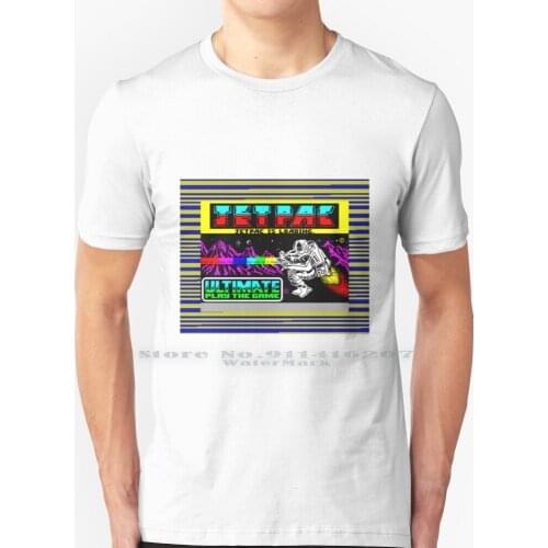 Jetpac T Shirt 100% Pure Cotton Speccy Retro Computer Games Jetpac 80s Spectrum