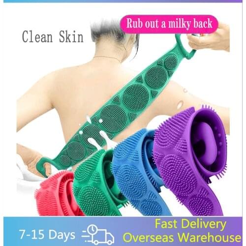 Home Silicone Brushes Bath Towels Rubbing Back Mud Peeling Body Massage Shower Extended Scrubber Skin Clean Brushes Bathroom