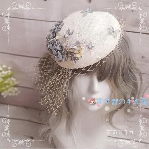 Han Yang Compromise in Hair Accessories Bowler Hat Lolita Bride Gorgeous Tea Party Retro Elegant Flat Hat Antique Ornaments