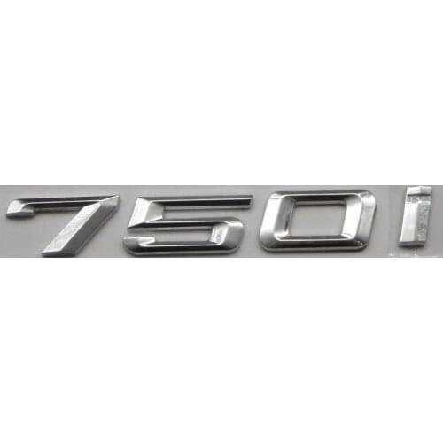 Chrome Shiny Silver ABS Number Letters Word Car Trunk Badge Emblem Letter Decal Sticker for BMW 7 Series 750i