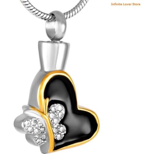 IJD8327 20Pcs a Lot Stainless Steel Heart / Butterfly Gold Cremation Pendant Urn Jewelry Holds Ashes