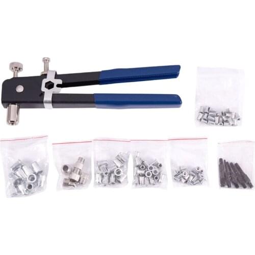 HOT-Rivet Tool Threaded Insert Hand Riveting Kit Nuts Riveter Tool Box Set Hand Manual Repair Tools For Auto Rivets Drill Adapte