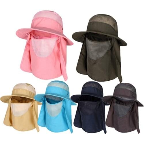 Outdoor Sports Windproof Sunscreen Visor Cap Summer Cycling Fishing Anti Mosquitoes Thin Quick-Drying Breathable Cap hats