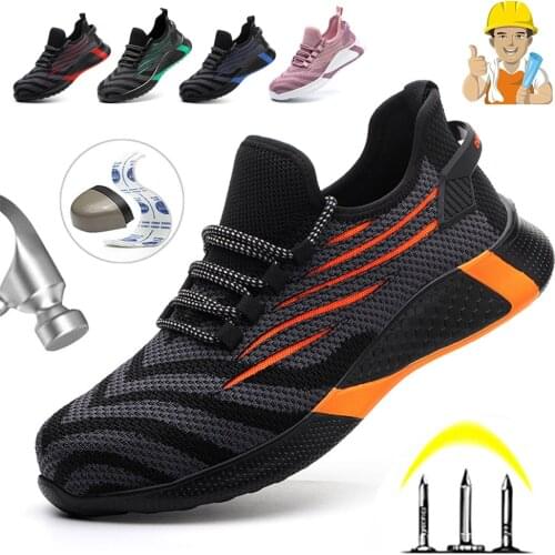2021 New Men Women Safety Shoes Indestructible Work Sneakers Anti-Puncture Anti-Smash Work Boots Protection Steel Toe Shoes