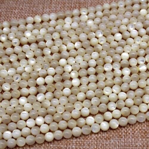Natural Trochus Shell Stone 4/6/8/10 mm Round Loose Beads 15inches/strand For Women jewelry Making DIY Bracelet