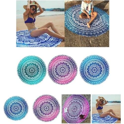 Mandala Round Tapestry Summer Beach Picnic Throw Rug Blanket Bohemia Mats Home Textile Tapestry Home Garden Multifunctional Use