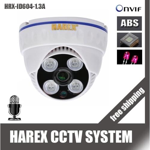 1280*960P 1.3 Mega pixel array leds Audio IP Dome Camera ONVIF indoor Night Vision Plug and Play, free shipping