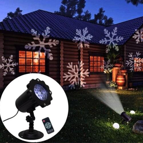 Christmas Snowflake Light 4W Snowfall Projector Moving Snow Garden Projector Lamp For New Year Party Decor AC85-240V