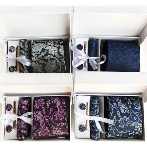 Fashion Polka Dot Dot Tie Set Business Dress Wedding Tie 6-piece Set Commuter OL Polyester Silk Wedding Suit Tie Sets