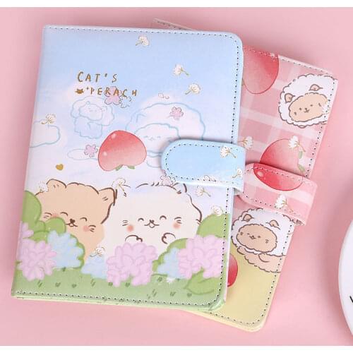Cartoon Fruit Rabbit Cat Notebook Cute Magnetic buckle Note Book Diary Planner Journal Notepad Stationery office School Supplies