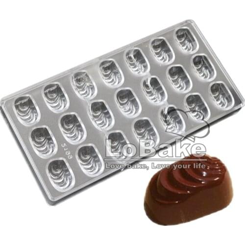 New 24 cavities little retangle hillock shape chocolate mould PC Polycarbonate fondant candy molds baking DIY decorating tools