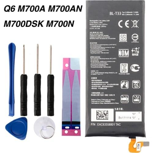 Original Q6 BATTERY for LG Q6 M700A M700AN M700DSK M700N 3000mAh BL-T33