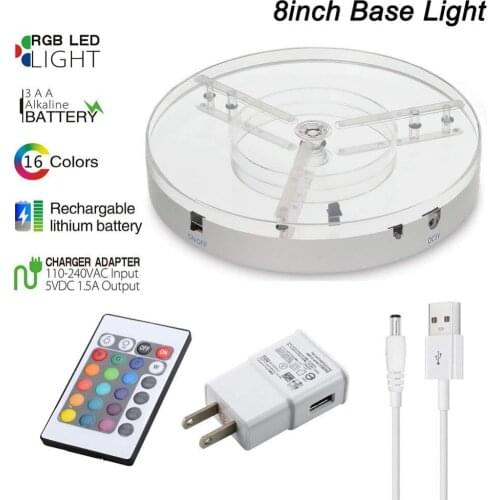 Rechargeable 8inch RGBW Multicolors LED Under Vase Light Base for Wedding Centerpiece Decoration Lighting Home Floral Arrangment