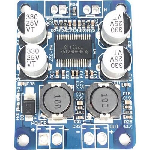 1pcs TPA3118 PBTL mono digital amplifier board 1X60W 12V 24V POWER AMP