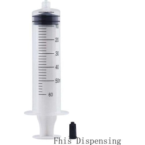 Dispensing Syringes 50cc 50ml Plastic with Tip Cap Pack of 10