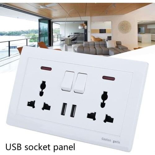 Home Improvement Wall Socket Plug USB USB Outlets Dual for Adapter Universal