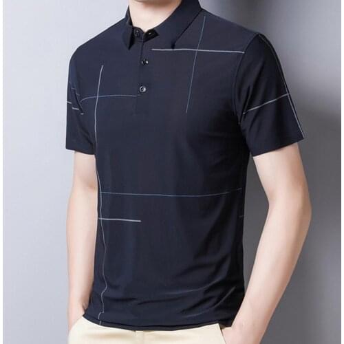 Shirt Soft Comfortable Wearing Turn Down Collar Fashion Men Lapel Tshirt for Daily Life Men Polo-Shirt Solid Short Sleeves Shirt