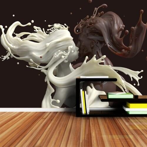 ShineHome-Wallpaper 3d Mural Rolls for Walls Living Room Wallpapers Wall Papers Home Decor Chocolate Milk Lovers Cafe Bar Art