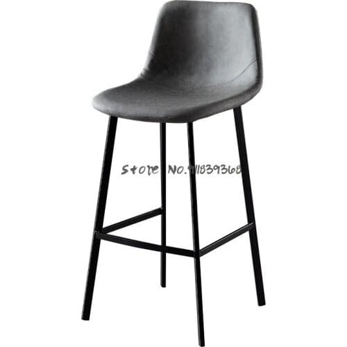 Nordic Bar Chair Back Light Luxury Loft Iron Modern Simple High Stool Bar Chair Home Front Desk Reception
