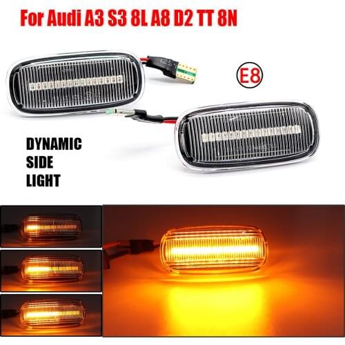 Side Marker Lamp LED Dynamic Turn Signal Light Indicator Blinker For Audi A3 S3 8L 2000-2003 A8 D2 1999-2002 TT 8N 2000-2006