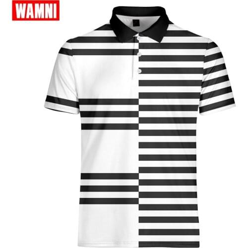 WAMNI Tennis New 3D Shirt Sport Casual Black Business Bodybuilding Quick Drying stripe homme 3D Sport Harajuku
