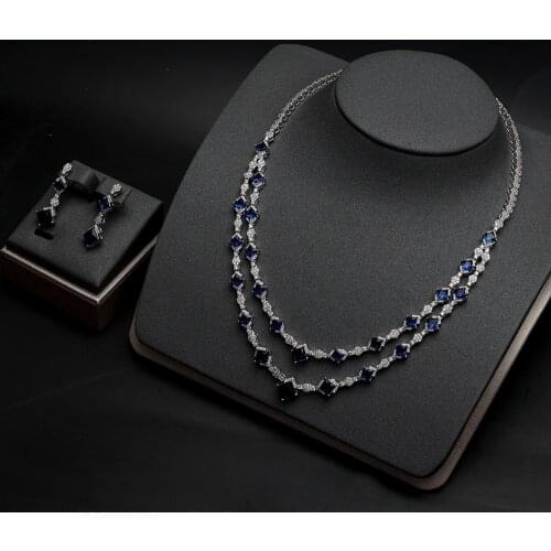 TIRIM Unique Micro Paved Cubic Zircon Multi-layer Necklace Sets Shine CZ Crystal Multicolor Stone Banquet Jewelry Sets For Women