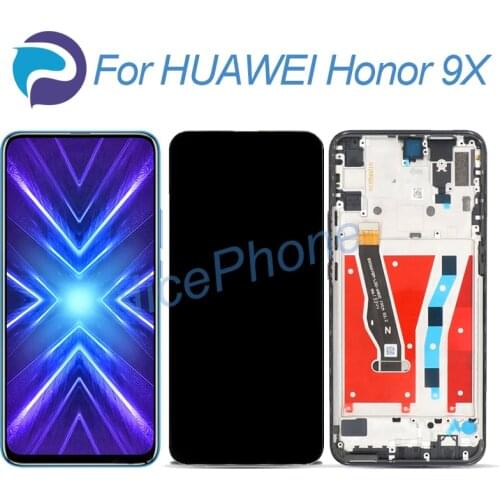 For honor 9x lcd screen 2340*1080 touch digitizer assembly replacement with frame for honor STK-LX1 9x lcd screen