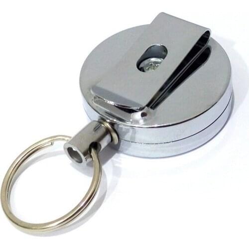 1PC Metal Easy Pull Badge Clips Silver Anti-lost Retractable Key Chain Student Nurse Worker ID Card Holder School Supplies