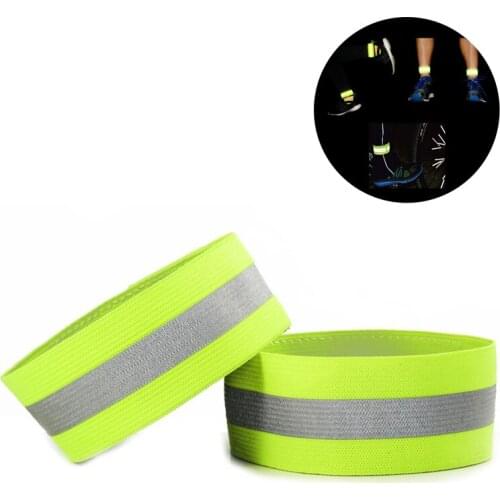 1pc Running Fishing Cycling Reflective Strips Warning Bike Safety Bicycle Bind Pants hand Leg Strap Reflective Tape