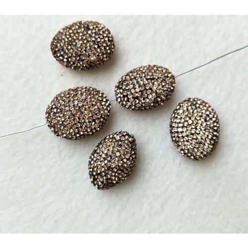 10Pcs gold Crystal Rhinestone Zircon Paved Connector,clay Spacer Beads DIY Making Bracelet necklace Jewelry BD103