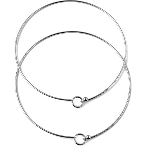 2pcs/lot Never Fade Stainless Steel Fashion Glamour Woman Man Necklace Collar 2mm DIY Jewelry Making Findings Accessories